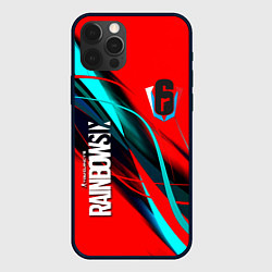 Чехол для iPhone 12 Pro Max Rainbow six геометрия полосы, цвет: 3D-черный