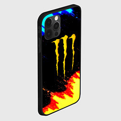 Чехол для iPhone 12 Pro Max Monster energy огненные краски, цвет: 3D-черный — фото 2