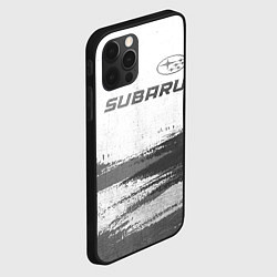 Чехол для iPhone 12 Pro Max Subaru - white gradient посередине, цвет: 3D-черный — фото 2