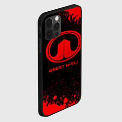 Чехол для iPhone 12 Pro Max Great Wall - red gradient, цвет: 3D-черный — фото 2