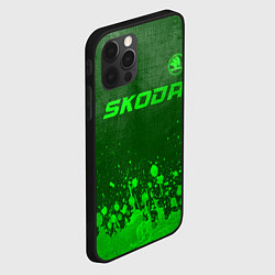 Чехол для iPhone 12 Pro Max Skoda - green gradient посередине, цвет: 3D-черный — фото 2