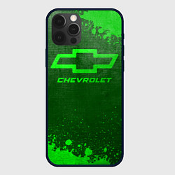 Чехол для iPhone 12 Pro Max Chevrolet - green gradient, цвет: 3D-черный
