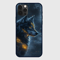 Чехол для iPhone 12 Pro Max Волк фэнтези стиль, цвет: 3D-черный