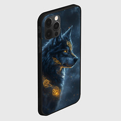 Чехол для iPhone 12 Pro Max Волк фэнтези стиль, цвет: 3D-черный — фото 2