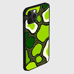 Чехол для iPhone 12 Pro Max Зеленая абстракция с кругами, цвет: 3D-черный — фото 2