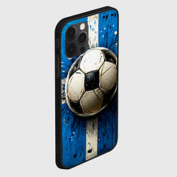 Чехол для iPhone 12 Pro Max Футбольный мяч на синем, цвет: 3D-черный — фото 2