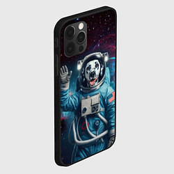 Чехол для iPhone 12 Pro Max Далматинец бравый космонавт - нейроарт, цвет: 3D-черный — фото 2