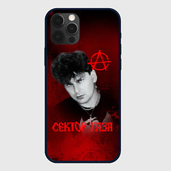 Чехол для iPhone 12 Pro Max Сектор газа красный фон, цвет: 3D-черный