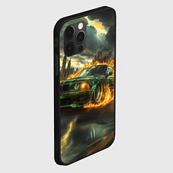 Чехол для iPhone 12 Pro Max BMW огненная скорость, цвет: 3D-черный — фото 2