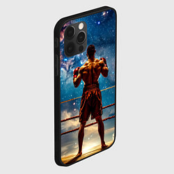 Чехол для iPhone 12 Pro Max Тайский боксер в космосе, цвет: 3D-черный — фото 2