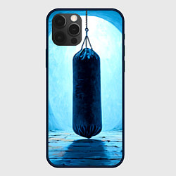 Чехол для iPhone 12 Pro Max Боксерская груша на синем, цвет: 3D-черный