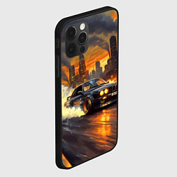 Чехол для iPhone 12 Pro Max BMW на фоне труб завода, цвет: 3D-черный — фото 2