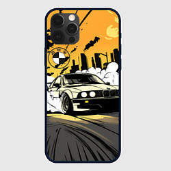 Чехол для iPhone 12 Pro Max Дрифт БМВ в стиле комикса, цвет: 3D-черный