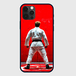 Чехол для iPhone 12 Pro Max Боец джиу-джитсу на красном, цвет: 3D-черный