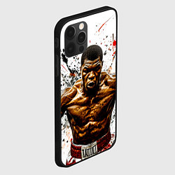 Чехол для iPhone 12 Pro Max Мухаммед Али на белом, цвет: 3D-черный — фото 2