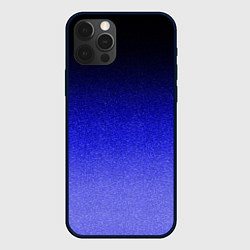 Чехол для iPhone 12 Pro Max Градиент индиго из чёрно в синий текстура крошка, цвет: 3D-черный