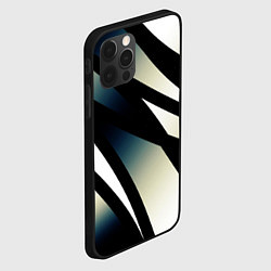 Чехол для iPhone 12 Pro Max Чёрно-белый с синим затемнением полосы, цвет: 3D-черный — фото 2