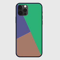 Чехол для iPhone 12 Pro Max Триада зелёный фиолетовый и коричневый геометричны, цвет: 3D-черный