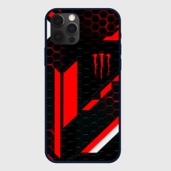 Чехол для iPhone 12 Pro Max Monster energy sport geometry, цвет: 3D-черный