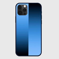 Чехол для iPhone 12 Pro Max Градиент сине-голубой пополам, цвет: 3D-черный