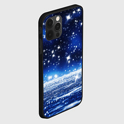 Чехол для iPhone 12 Pro Max Космический синий абстрактный фон - текстура, цвет: 3D-черный — фото 2