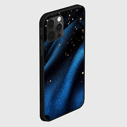 Чехол для iPhone 12 Pro Max Синяя волнистая текстура на черном, цвет: 3D-черный — фото 2