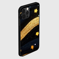 Чехол для iPhone 12 Pro Max Золотые волны текстура, цвет: 3D-черный — фото 2