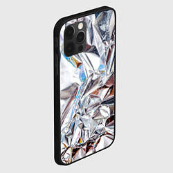 Чехол для iPhone 12 Pro Max Зеркальная металическая фольга текстура, цвет: 3D-черный — фото 2