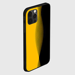 Чехол для iPhone 12 Pro Max Чёрно-жёлтый пополам с переходом, цвет: 3D-черный — фото 2