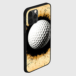 Чехол для iPhone 12 Pro Max Мяч для гольфа на бежевом, цвет: 3D-черный — фото 2