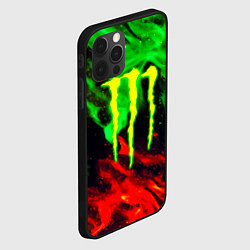 Чехол для iPhone 12 Pro Max Monster energy огонь лого, цвет: 3D-черный — фото 2