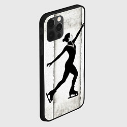 Чехол для iPhone 12 Pro Max Фигуристка на сером, цвет: 3D-черный — фото 2