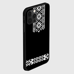 Чехол для iPhone 12 Pro Max Славянский орнамент и узор на черном - вышиванка р, цвет: 3D-черный — фото 2