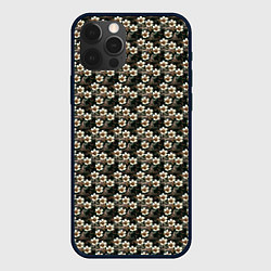 Чехол iPhone 12 Pro Max Нежный цветочный тёмный зелёный