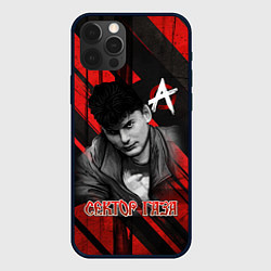 Чехол iPhone 12 Pro Max Сектор Газа красно-черный фон