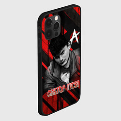 Чехол для iPhone 12 Pro Max Сектор Газа красно-черный фон, цвет: 3D-черный — фото 2