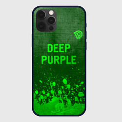 Чехол для iPhone 12 Pro Max Deep Purple - green gradient посередине, цвет: 3D-черный