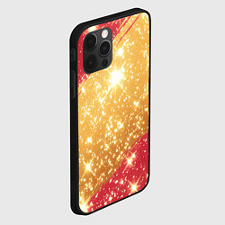 Чехол для iPhone 12 Pro Max Желто-красные полосы текстура, цвет: 3D-черный — фото 2