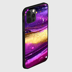 Чехол для iPhone 12 Pro Max Фиолетовая текстура с блестяшками, цвет: 3D-черный — фото 2