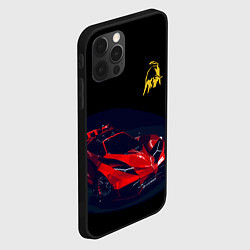 Чехол для iPhone 12 Pro Max Lamborghini Diverso - motorsport, цвет: 3D-черный — фото 2