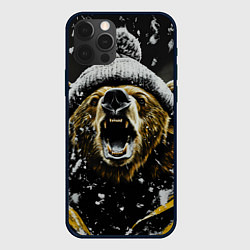 Чехол для iPhone 12 Pro Max Злой большой медведь зимой, цвет: 3D-черный