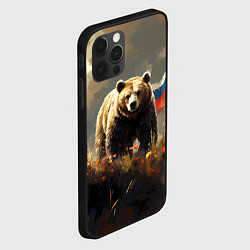 Чехол для iPhone 12 Pro Max Русский медведь в поле, цвет: 3D-черный — фото 2