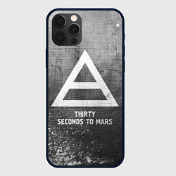 Чехол для iPhone 12 Pro Max Thirty Seconds to Mars - grey gradient, цвет: 3D-черный