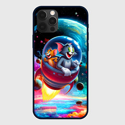 Чехол для iPhone 12 Pro Max Том и Джерри летят в ракете - нейроарт, цвет: 3D-черный