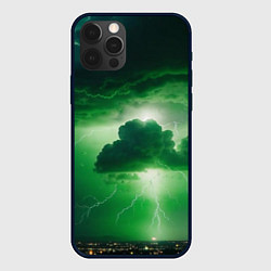 Чехол для iPhone 12 Pro Max Зелёный гром, цвет: 3D-черный