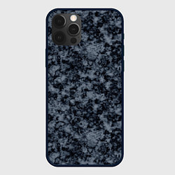 Чехол для iPhone 12 Pro Max Темно серый мраморный узор, цвет: 3D-черный