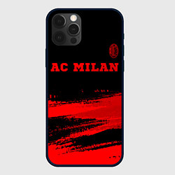 Чехол для iPhone 12 Pro Max AC Milan - red gradient посередине, цвет: 3D-черный