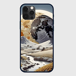 Чехол для iPhone 12 Pro Max Река и планеты, цвет: 3D-черный