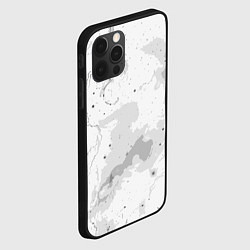 Чехол для iPhone 12 Pro Max Белый с серым абстрактная текстура, цвет: 3D-черный — фото 2
