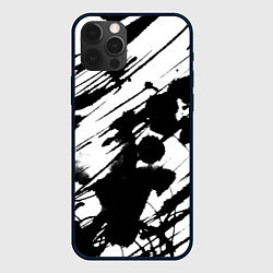 Чехол для iPhone 12 Pro Max Брызги и штрихи черной краски, цвет: 3D-черный
